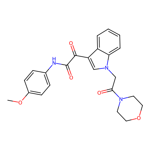 N-(4-methoxyphenyl)-2-(1-(2-morpholino-2-oxoethyl)-1H-indol-3-yl)-2-oxoacetamide structure