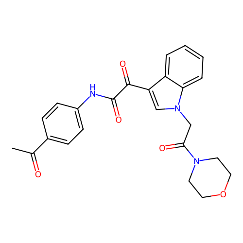 N-(4-acetylphenyl)-2-(1-(2-morpholino-2-oxoethyl)-1H-indol-3-yl)-2-oxoacetamide structure