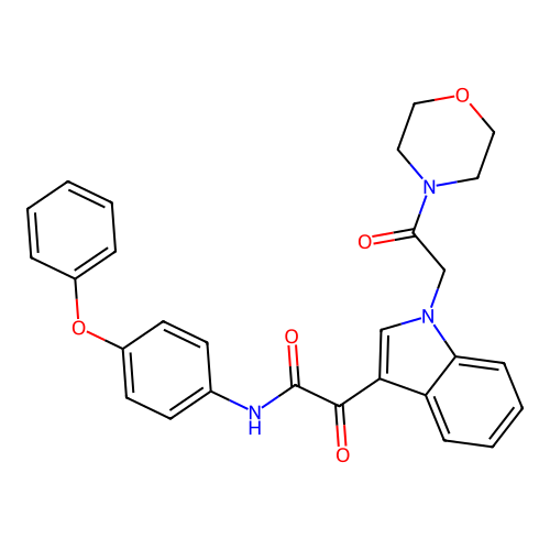 2-(1-(2-morpholino-2-oxoethyl)-1H-indol-3-yl)-2-oxo-N-(4-phenoxyphenyl)acetamide structure