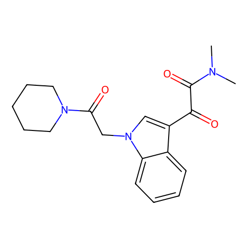 N,N-dimethyl-2-oxo-2-[1-(2-oxo-2-piperidin-1-ylethyl)indol-3-yl]acetamide structure
