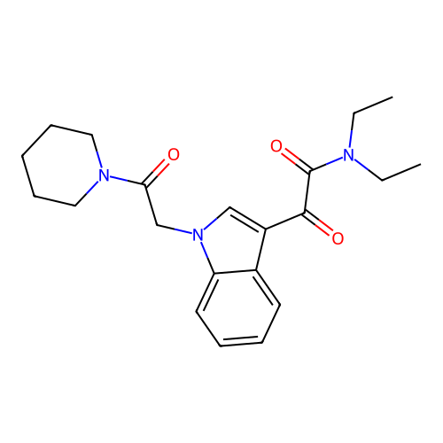 N,N-diethyl-2-oxo-2-[1-(2-oxo-2-piperidin-1-ylethyl)indol-3-yl]acetamide structure