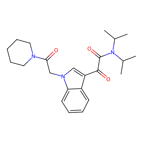 2-oxo-2-[1-(2-oxo-2-piperidin-1-ylethyl)indol-3-yl]-N,N-di(propan-2-yl)acetamide structure