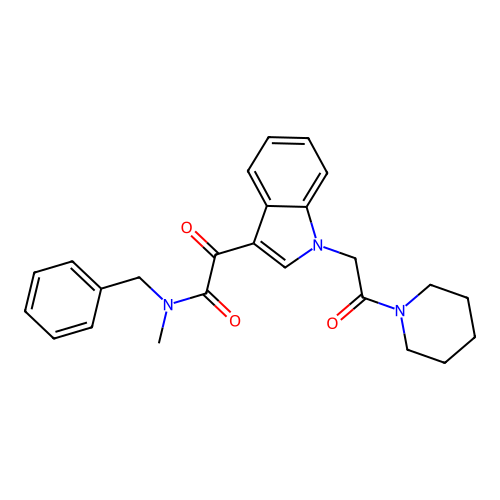 N-benzyl-N-methyl-2-oxo-2-[1-(2-oxo-2-piperidin-1-ylethyl)indol-3-yl]acetamide structure