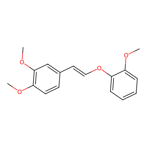 Benzene, 1,2-dimethoxy-4-[2-(2-methoxyphenoxy)ethenyl]- structure