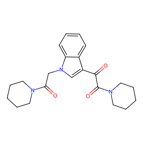 1-[1-(2-Oxo-2-piperidin-1-ylethyl)indol-3-yl]-2-piperidin-1-ylethane-1,2-dione structure