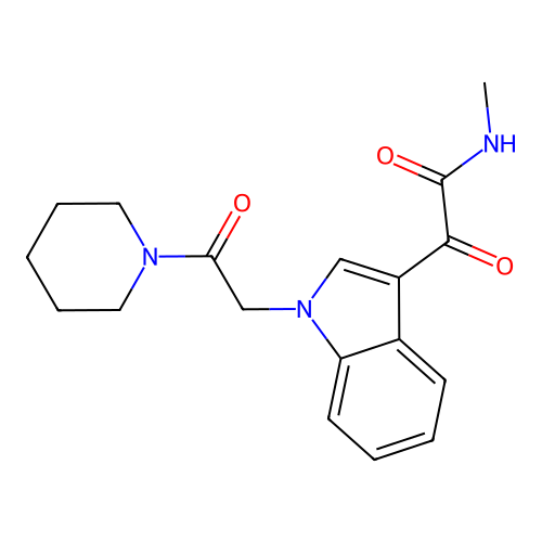 N-methyl-2-oxo-2-[1-(2-oxo-2-piperidin-1-ylethyl)indol-3-yl]acetamide structure