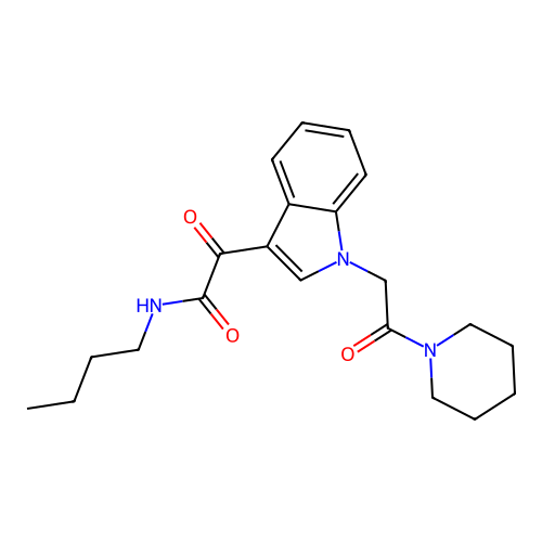 N-butyl-2-oxo-2-[1-(2-oxo-2-piperidin-1-ylethyl)indol-3-yl]acetamide structure