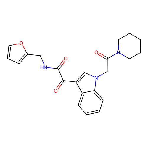 N-[(furan-2-yl)methyl]-2-oxo-2-{1-[2-oxo-2-(piperidin-1-yl)ethyl]-1H-indol-3-yl}acetamide structure