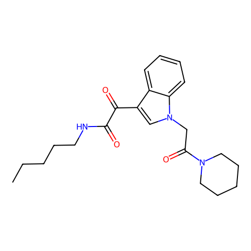 2-oxo-2-[1-(2-oxo-2-piperidin-1-ylethyl)indol-3-yl]-N-pentylacetamide structure