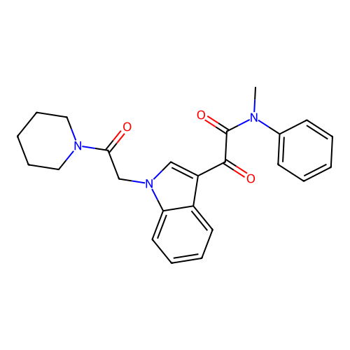 N-methyl-2-oxo-2-[1-(2-oxo-2-piperidin-1-ylethyl)indol-3-yl]-N-phenylacetamide structure