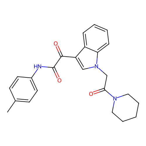 N-(4-methylphenyl)-2-oxo-2-[1-(2-oxo-2-piperidin-1-ylethyl)indol-3-yl]acetamide structure