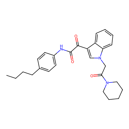 N-(4-butylphenyl)-2-oxo-2-[1-(2-oxo-2-piperidin-1-ylethyl)indol-3-yl]acetamide structure