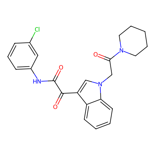 N-(3-chlorophenyl)-2-oxo-2-[1-(2-oxo-2-piperidin-1-ylethyl)indol-3-yl]acetamide structure