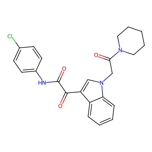 N-(4-chlorophenyl)-2-oxo-2-[1-(2-oxo-2-piperidin-1-ylethyl)indol-3-yl]acetamide structure