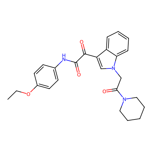 N-(4-ethoxyphenyl)-2-oxo-2-[1-(2-oxo-2-piperidin-1-ylethyl)indol-3-yl]acetamide structure