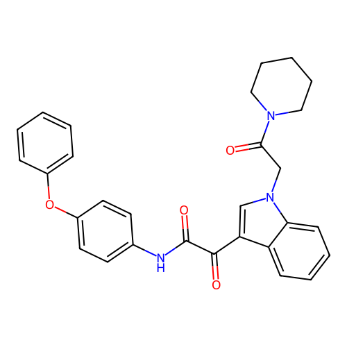 2-oxo-2-[1-(2-oxo-2-piperidin-1-ylethyl)indol-3-yl]-N-(4-phenoxyphenyl)acetamide structure