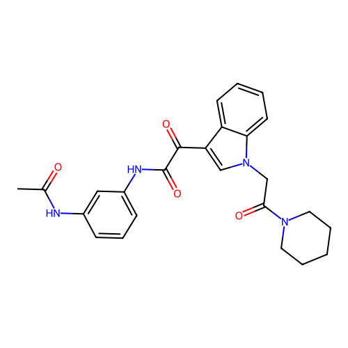 N-(3-acetamidophenyl)-2-oxo-2-(1-(2-oxo-2-(piperidin-1-yl)ethyl)-1H-indol-3-yl)acetamide structure