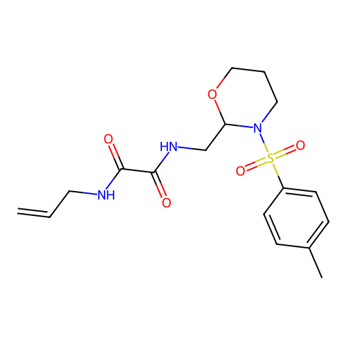 N1-allyl-N2-((3-tosyl-1,3-oxazinan-2-yl)methyl)oxalamide structure