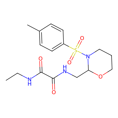 N1-ethyl-N2-((3-tosyl-1,3-oxazinan-2-yl)methyl)oxalamide structure