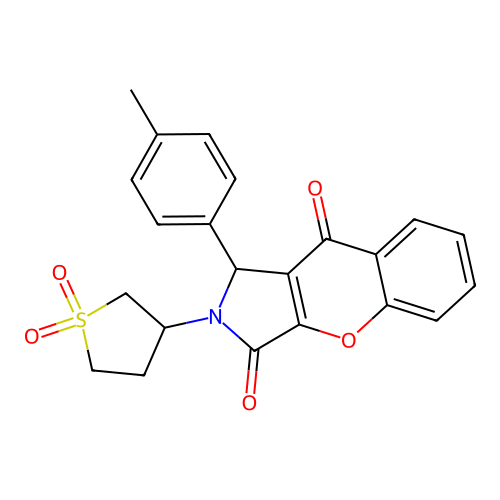 2-(1,1-dioxidotetrahydrothiophen-3-yl)-1-(4-methylphenyl)-1,2-dihydrochromeno[2,3-c]pyrrole-3,9-dione structure