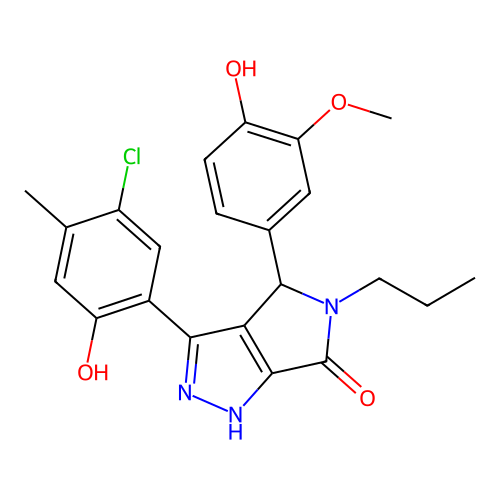 3-(5-chloro-2-hydroxy-4-methylphenyl)-4-(4-hydroxy-3-methoxyphenyl)-5-propyl-4,5-dihydropyrrolo[3,4-c]pyrazol-6(2H)-one structure