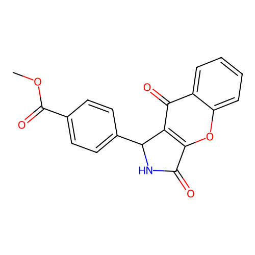 Methyl 4-(3,9-dioxo-1,2,3,9-tetrahydrochromeno[2,3-c]pyrrol-1-yl)benzoate structure