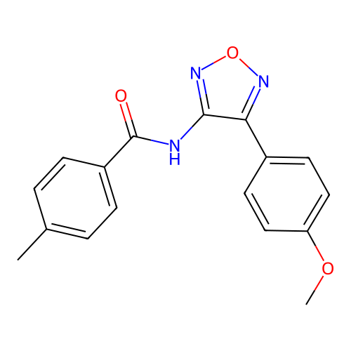 N-[4-(4-methoxyphenyl)-1,2,5-oxadiazol-3-yl]-4-methylbenzamide structure