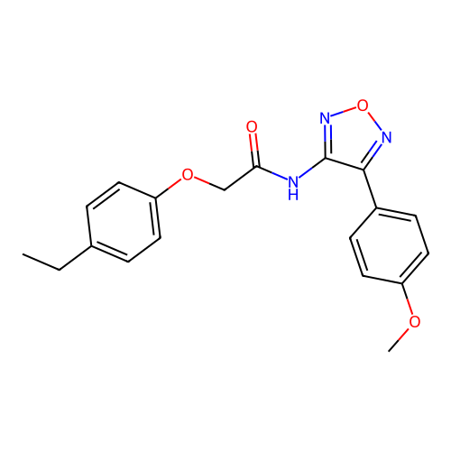 2-(4-ethylphenoxy)-N-[4-(4-methoxyphenyl)-1,2,5-oxadiazol-3-yl]acetamide structure