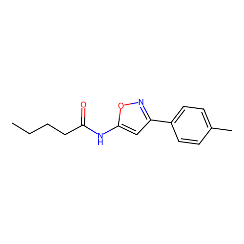 N-[3-(4-methylphenyl)-1,2-oxazol-5-yl]pentanamide structure