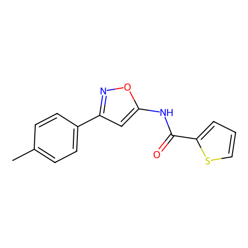 N-[3-(4-methylphenyl)-1,2-oxazol-5-yl]thiophene-2-carboxamide structure