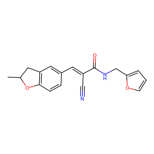 (E)-2-cyano-N-(furan-2-ylmethyl)-3-(2-methyl-2,3-dihydrobenzofuran-5-yl)acrylamide structure