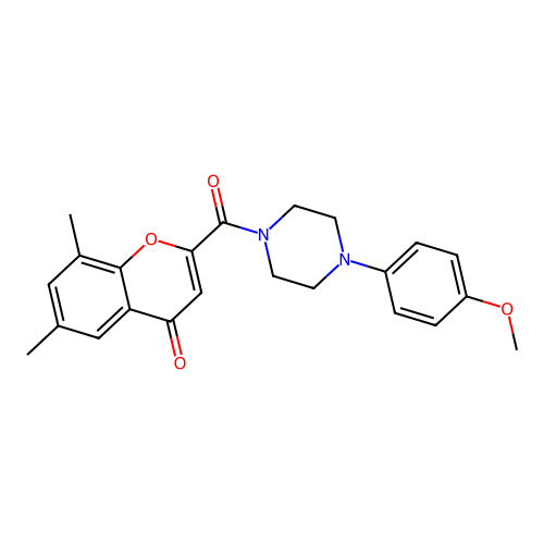 2-{[4-(4-methoxyphenyl)piperazin-1-yl]carbonyl}-6,8-dimethyl-4H-chromen-4-one structure