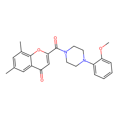 2-{[4-(2-methoxyphenyl)piperazin-1-yl]carbonyl}-6,8-dimethyl-4H-chromen-4-one structure