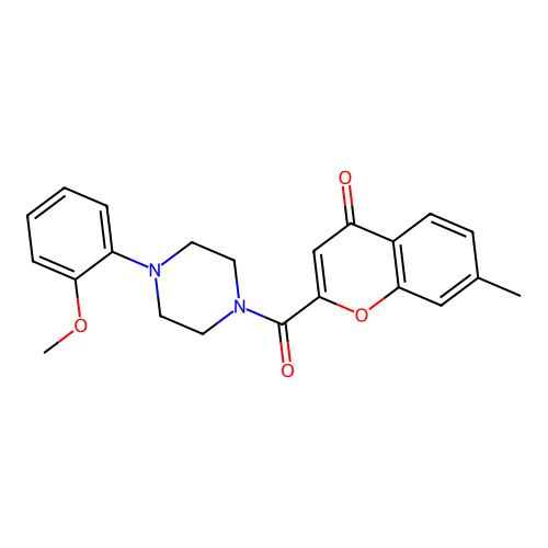 2-{[4-(2-methoxyphenyl)piperazin-1-yl]carbonyl}-7-methyl-4H-chromen-4-one structure
