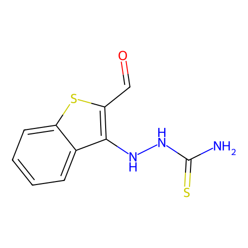 Hydrazinecarbothioamide, 2-(2-(hydroxymethylene)benzo(b)thien-3(2H)-ylidene)- structure