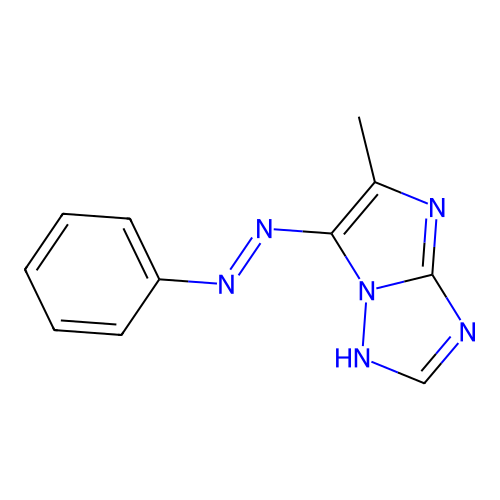 5-Methyl-6H-imidazo(1,2-b)(1,2,4)triazol-6-one phenylhydrazone structure