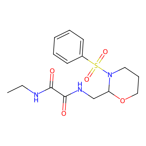 N1-ethyl-N2-((3-(phenylsulfonyl)-1,3-oxazinan-2-yl)methyl)oxalamide structure