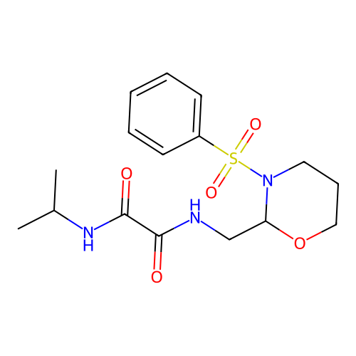 N1-isopropyl-N2-((3-(phenylsulfonyl)-1,3-oxazinan-2-yl)methyl)oxalamide structure