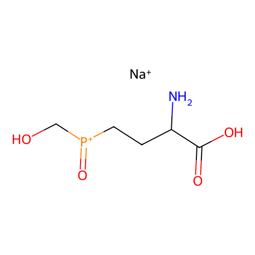 Butanoic acid, 2-amino-4-(hydroxymethylphosphinyl)-, monosodium salt structure