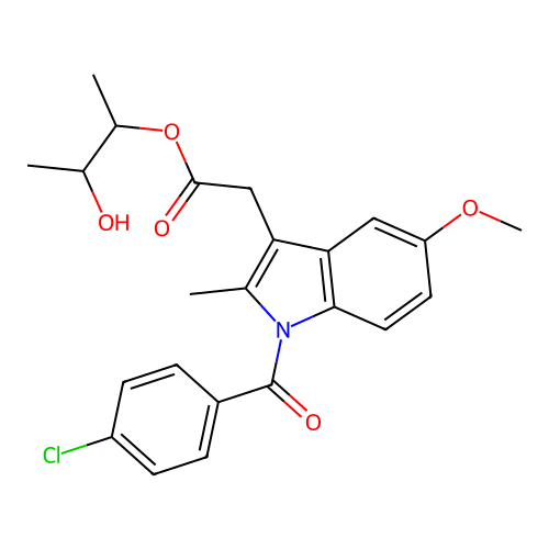 3-Hydroxybutan-2-yl 2-[1-(4-chlorobenzoyl)-5-methoxy-2-methylindol-3-yl]acetate structure