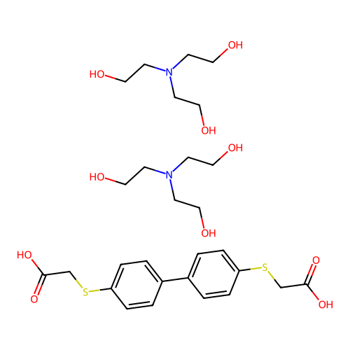 (4,4'-Biphenylylenedithio)diacetic acid 2,2',2''-nitrilotriethanol salt (1:2) structure