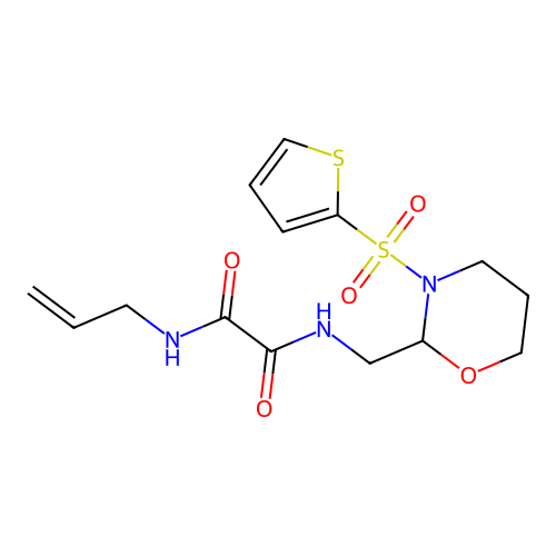 N1-allyl-N2-((3-(thiophen-2-ylsulfonyl)-1,3-oxazinan-2-yl)methyl)oxalamide structure