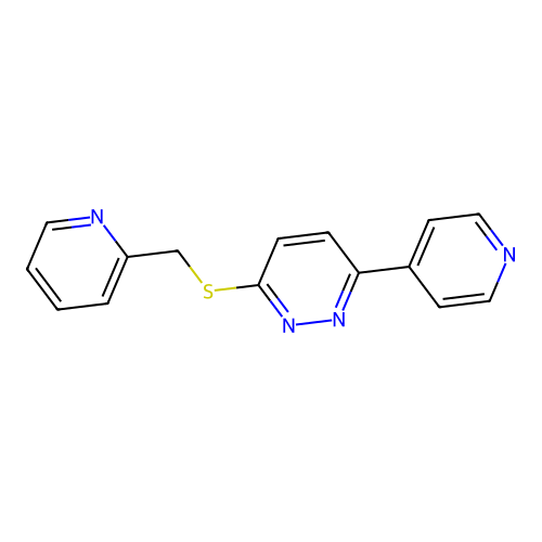 3-((Pyridin-2-ylmethyl)thio)-6-(pyridin-4-yl)pyridazine structure