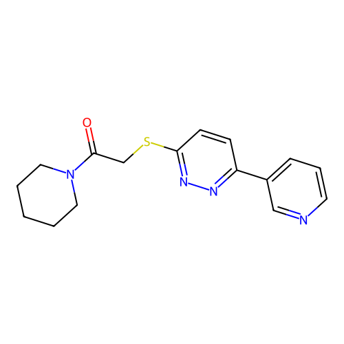 1-(Piperidin-1-yl)-2-((6-(pyridin-3-yl)pyridazin-3-yl)thio)ethanone structure
