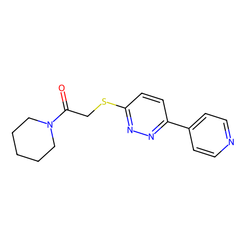 1-Piperidin-1-yl-2-(6-pyridin-4-ylpyridazin-3-yl)sulfanylethanone structure