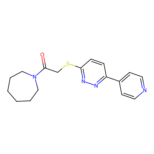 1-(Azepan-1-yl)-2-(6-pyridin-4-ylpyridazin-3-yl)sulfanylethanone structure