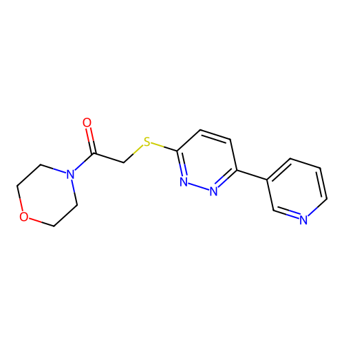 1-Morpholino-2-((6-(pyridin-3-yl)pyridazin-3-yl)thio)ethanone structure