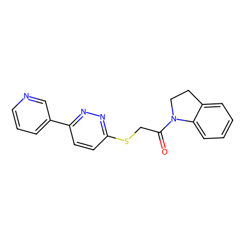 1-(Indolin-1-yl)-2-((6-(pyridin-3-yl)pyridazin-3-yl)thio)ethanone structure