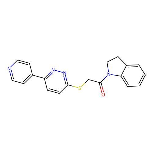 1-(Indolin-1-yl)-2-((6-(pyridin-4-yl)pyridazin-3-yl)thio)ethanone structure