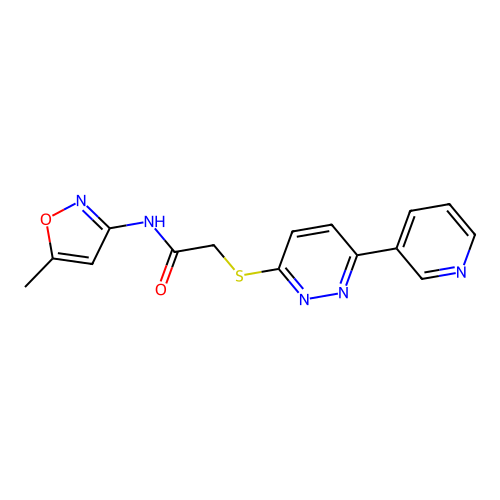 N-(5-methylisoxazol-3-yl)-2-((6-(pyridin-3-yl)pyridazin-3-yl)thio)acetamide structure